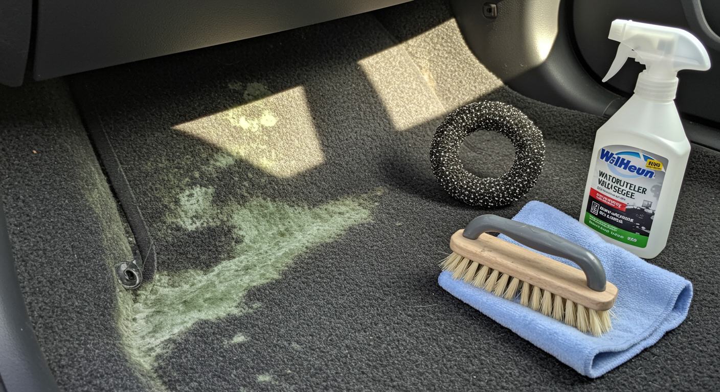 how to get mildew out of car carpet