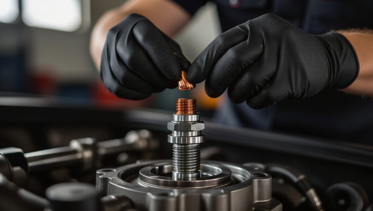 applying anti seize on spark plugs