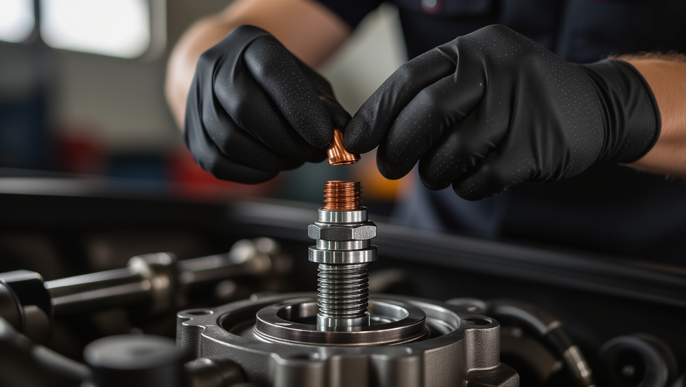 applying anti seize on spark plugs