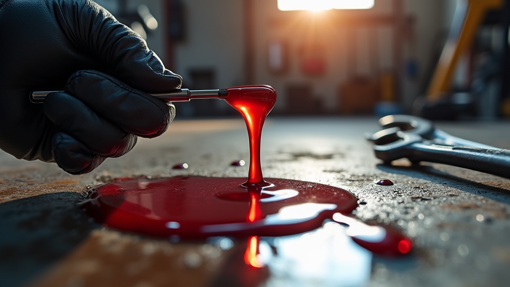 dark red fluid indicates aging
