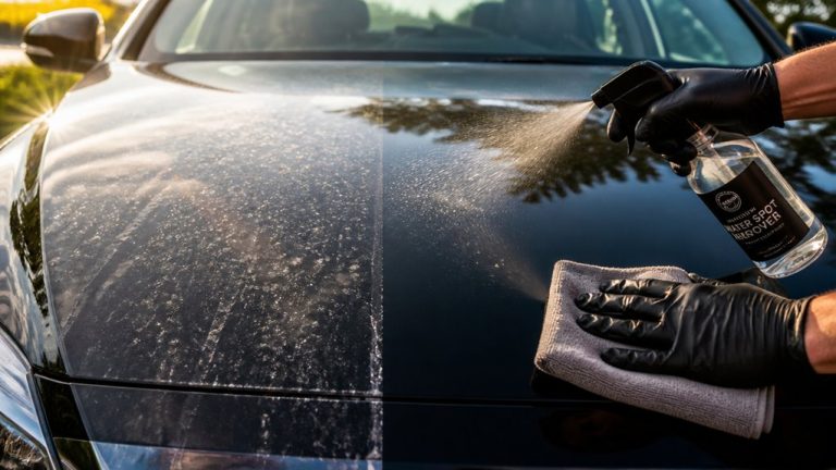 remove car hard water spots