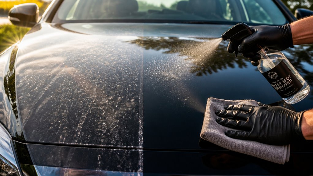 remove car hard water spots