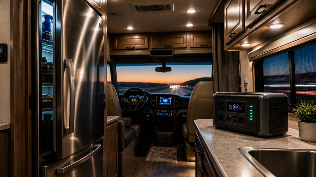 rv fridge runs on battery