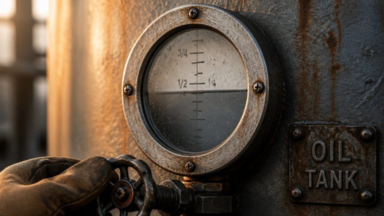 reading oil tank gauge