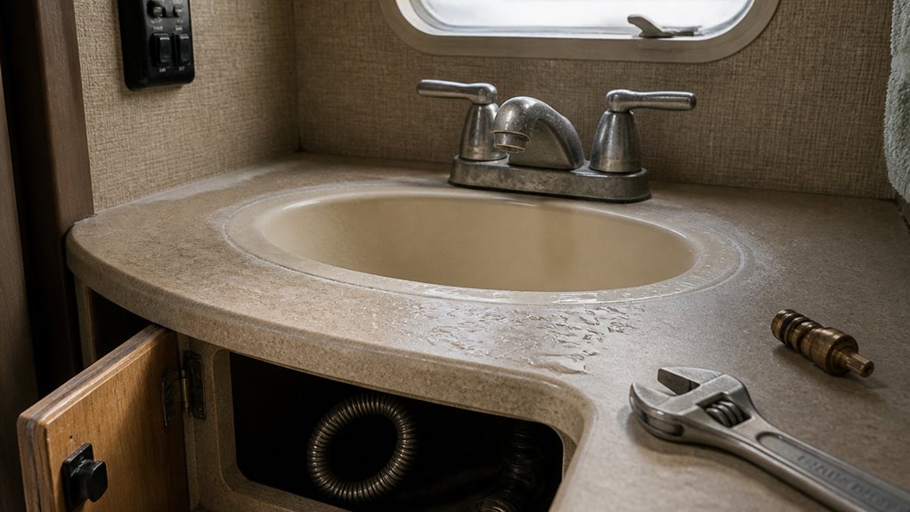 rv bathroom faucet clogged after dewinterizing